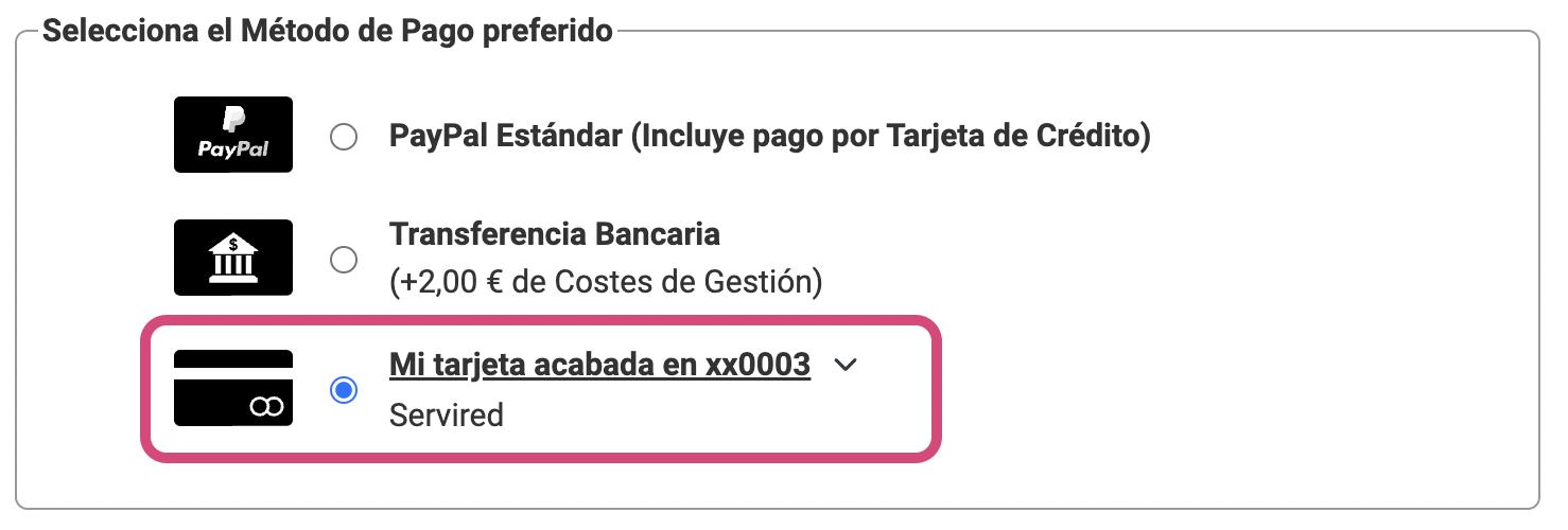 Nueva aplicación extra para guardar la información de la tarjeta para compras futuras